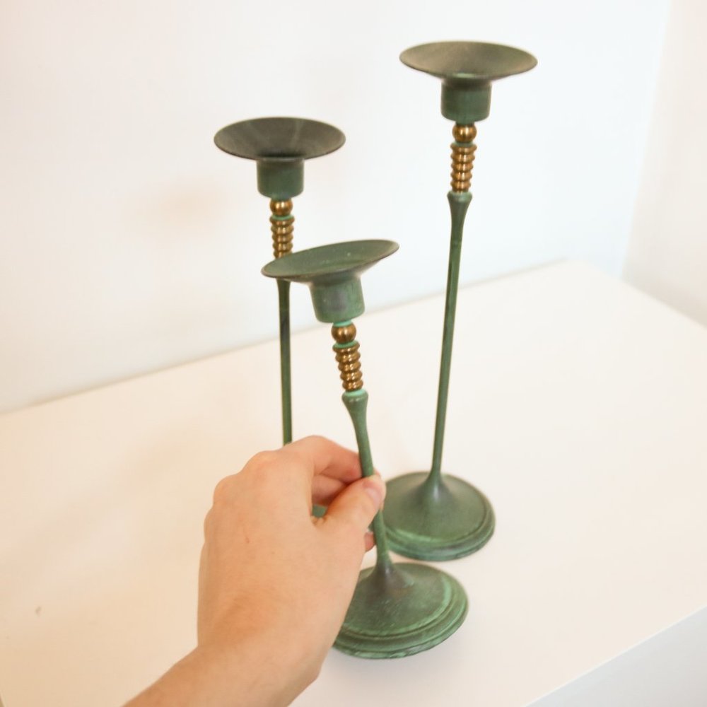 Brass Graduating Candlestick Holders